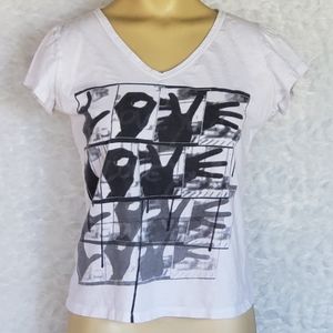 LOVE White and Black Baby Tee